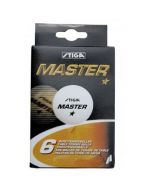 Pack de 6 balles master ABS blanc STIGA (1 étoile)